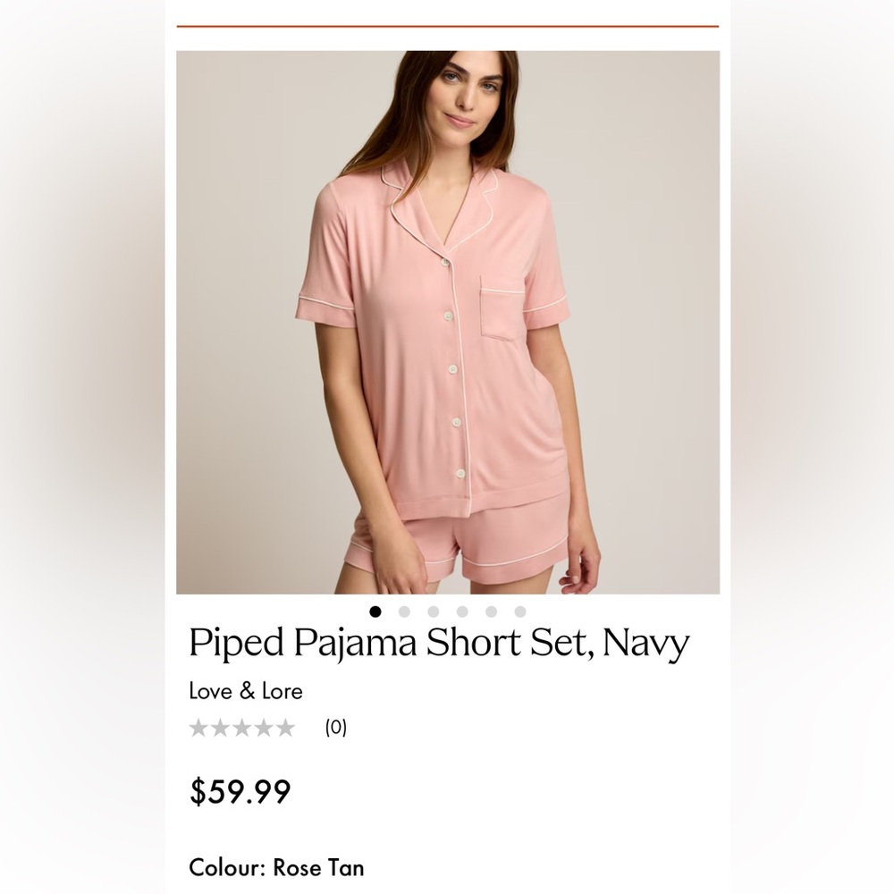 Pink Piped Pajama Short Set